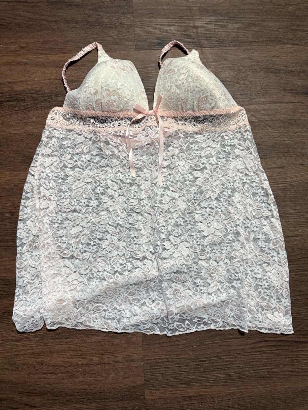 Delicate Lace Chemise Slip in Light Pink